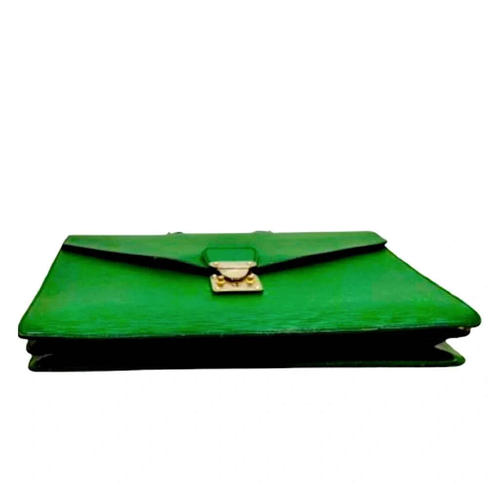 LOUIS VUITTON Borneo Green Epi Leather Ambassador Top Handle Laptop Briefcase